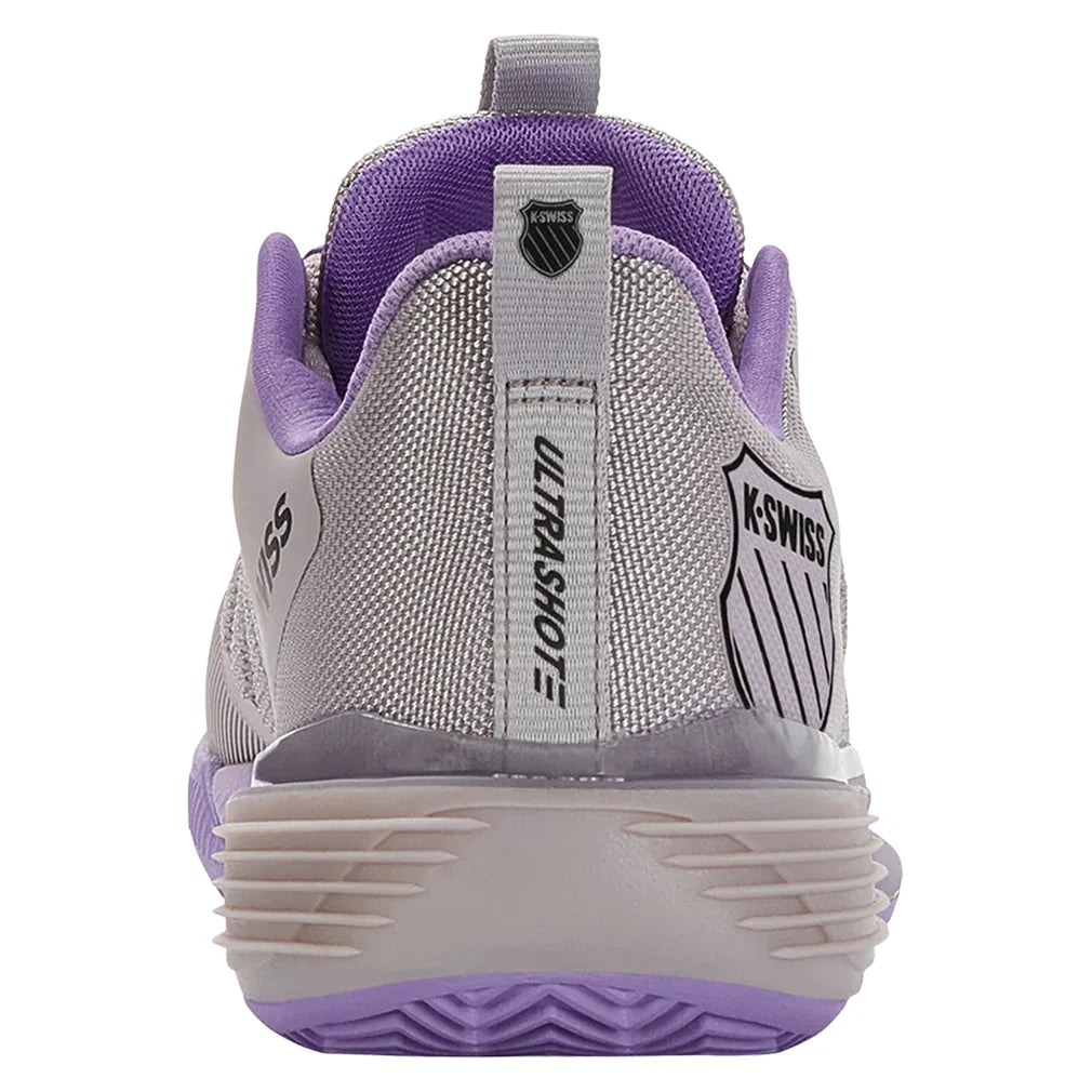 Women`s Ultrashot 3 Clay Court Tennis Shoes Raindops and Paisley Purple Footwear K-Swiss