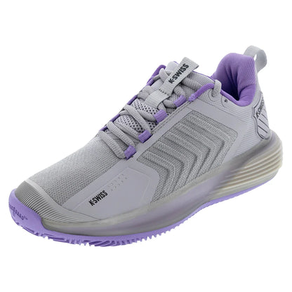 Women`s Ultrashot 3 Clay Court Tennis Shoes Raindops and Paisley Purple Footwear K-Swiss