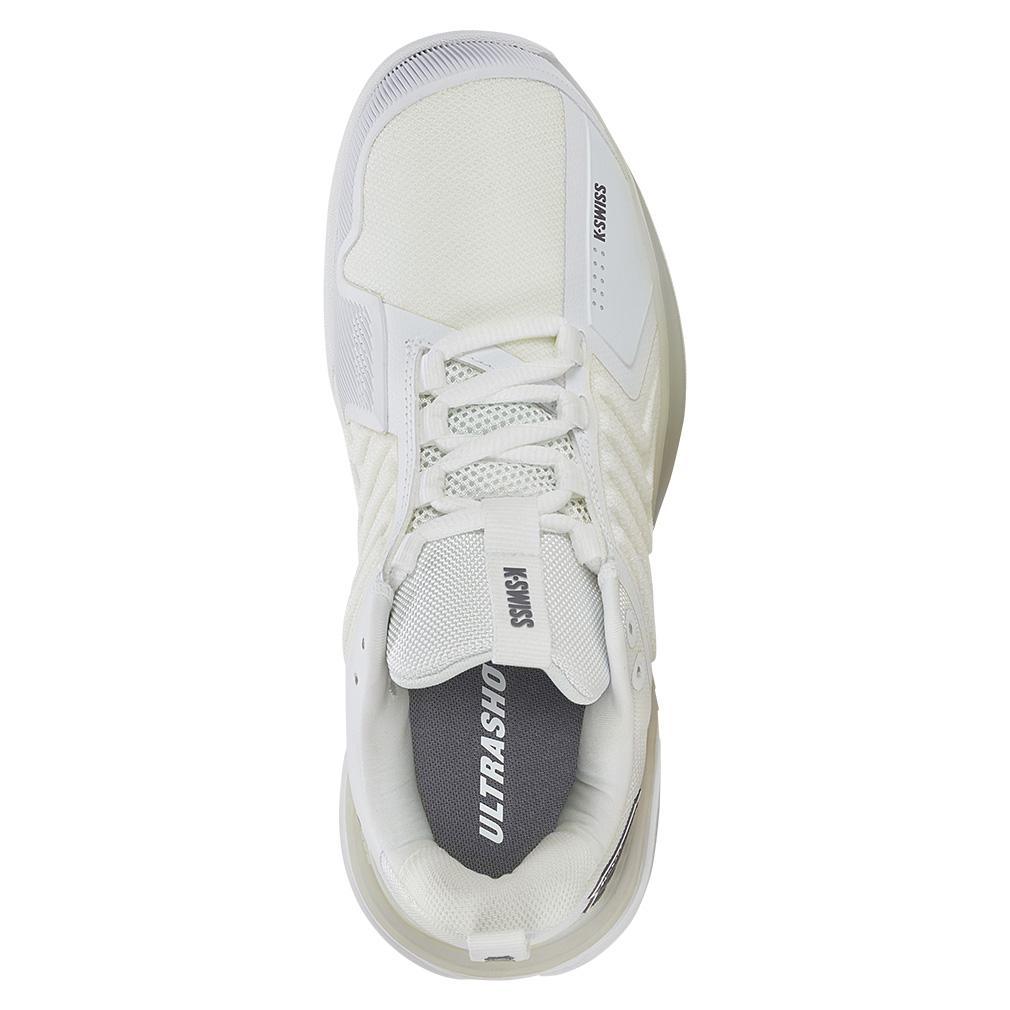 Women's Ultrashot 3 Grass Tennis Shoes White and Steel Gray Footwear K-Swiss