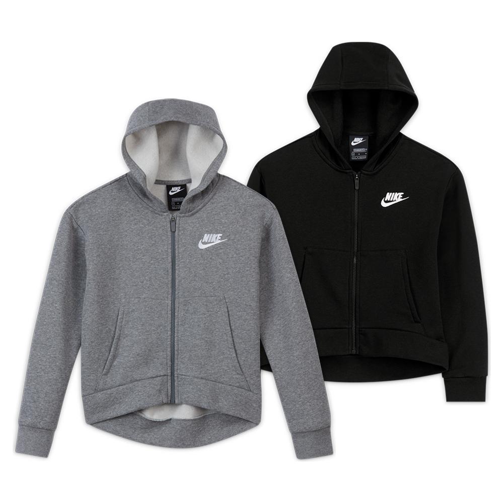 Girls' Sportswear Club Fleece Full-Zip Hoodie Apparel Nike