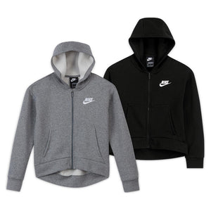 Girls' Sportswear Club Fleece Full-Zip Hoodie Apparel Nike