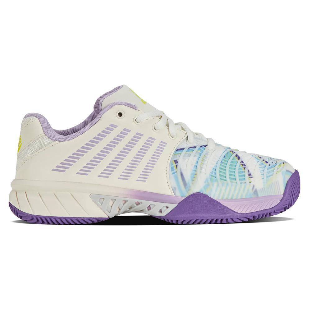 Women's Express Light 3 Padel Shoes Snow White and Purple Heat Footwear K-Swiss