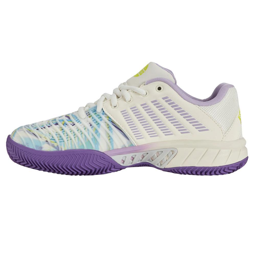 Women's Express Light 3 Padel Shoes Snow White and Purple Heat Footwear K-Swiss