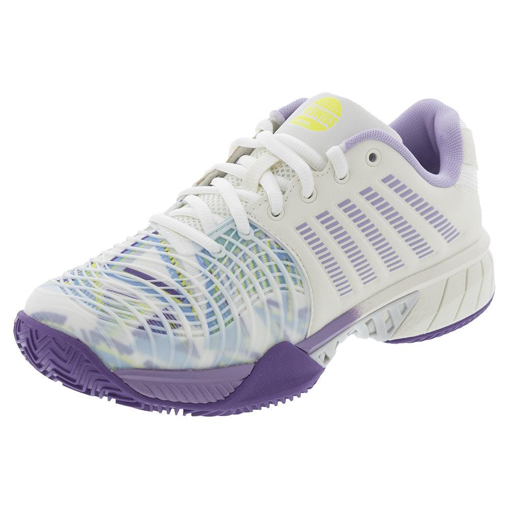 Women's Express Light 3 Padel Shoes Snow White and Purple Heat Footwear K-Swiss