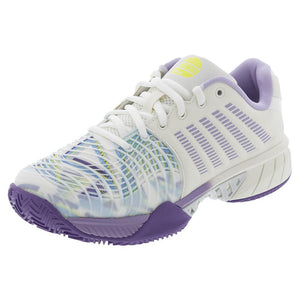 Women's Express Light 3 Padel Shoes Snow White and Purple Heat Footwear K-Swiss