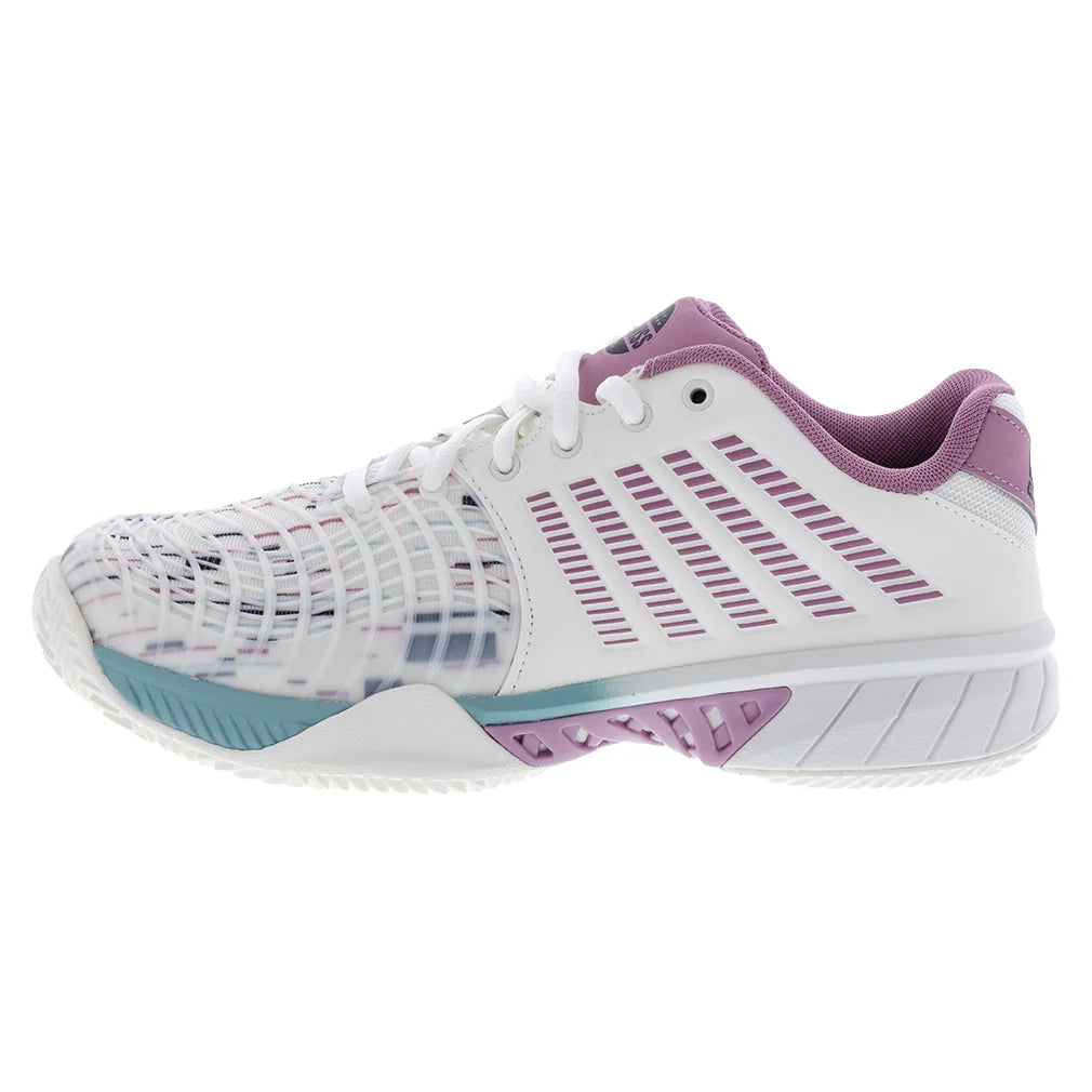 Women`s Express Light 3 Padel Shoes Snow White and Lilas Footwear K-Swiss