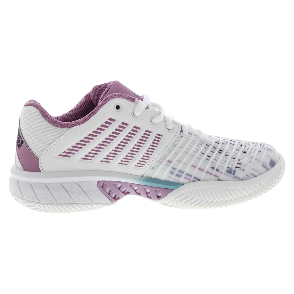 Women`s Express Light 3 Padel Shoes Snow White and Lilas Footwear K-Swiss