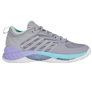 Women`s Hypercourt Supreme 2 Tennis Shoes Lilac Gray and Nimbus Cloud Footwear K-Swiss