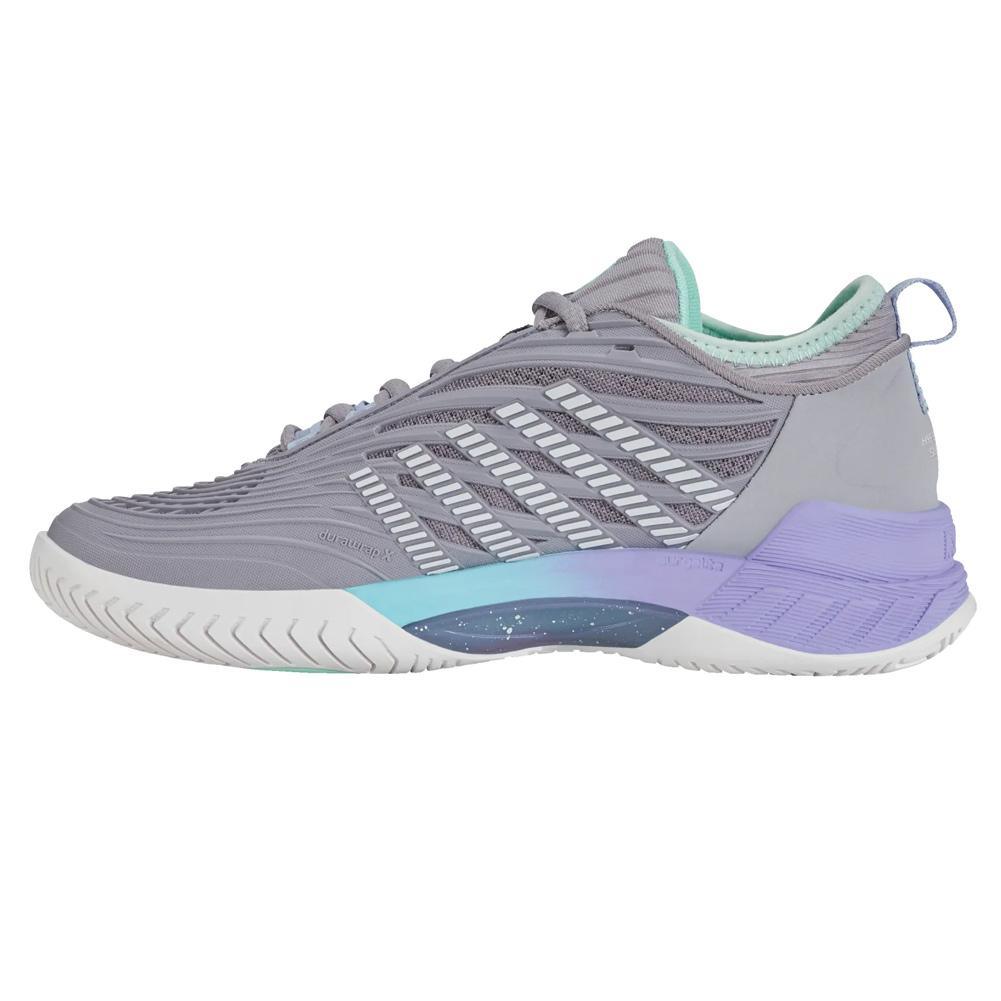 Women`s Hypercourt Supreme 2 Tennis Shoes Lilac Gray and Nimbus Cloud Footwear K-Swiss