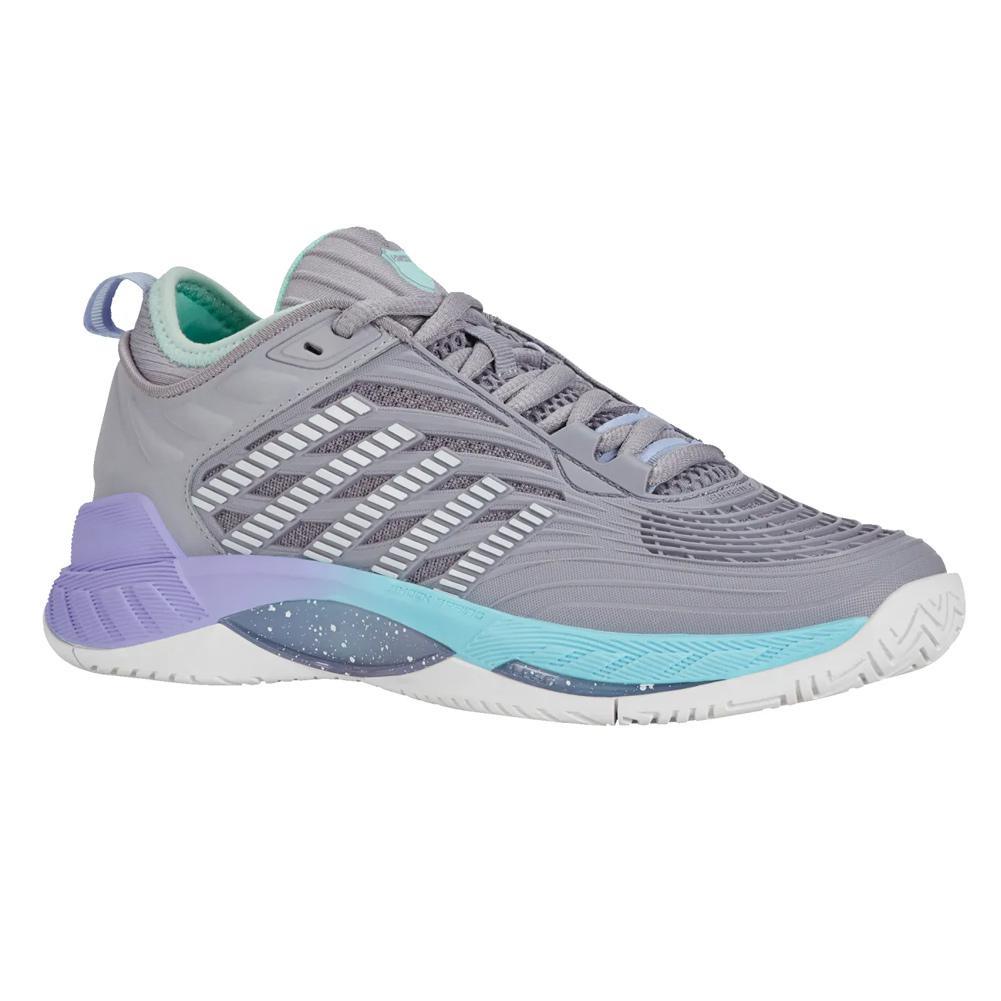 Women`s Hypercourt Supreme 2 Tennis Shoes Lilac Gray and Nimbus Cloud Footwear K-Swiss
