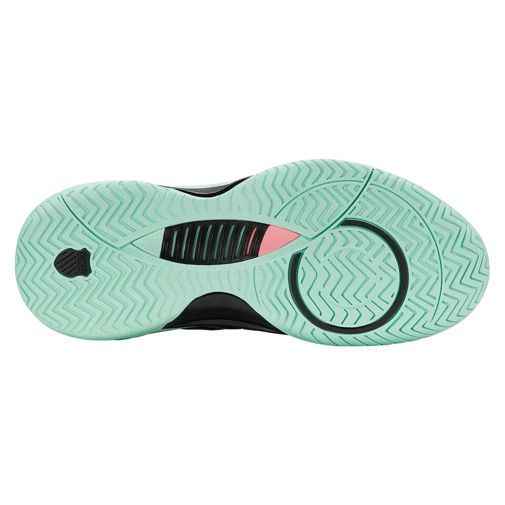 Women`s Hypercourt Supreme 2 Tennis Shoes Black and Neon Mint Footwear K-Swiss