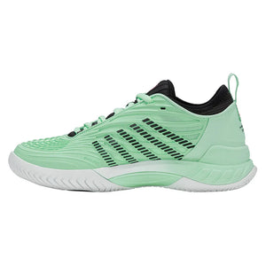 Women`s Hypercourt Supreme 2 Tennis Shoes Neon Mint and Black Footwear K-Swiss