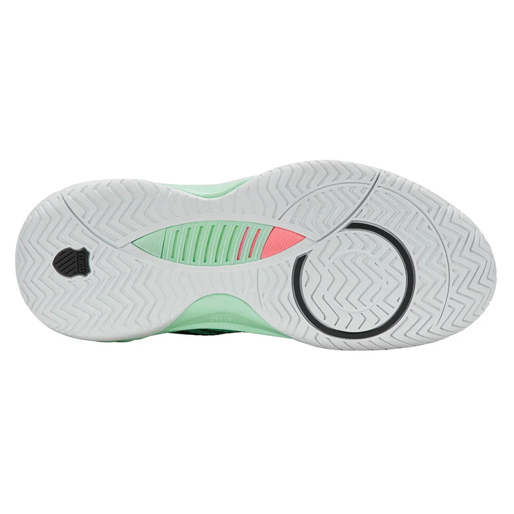 Women`s Hypercourt Supreme 2 Tennis Shoes Neon Mint and Black Footwear K-Swiss