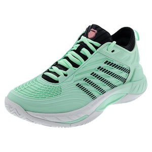 Women`s Hypercourt Supreme 2 Tennis Shoes Neon Mint and Black Footwear K-Swiss