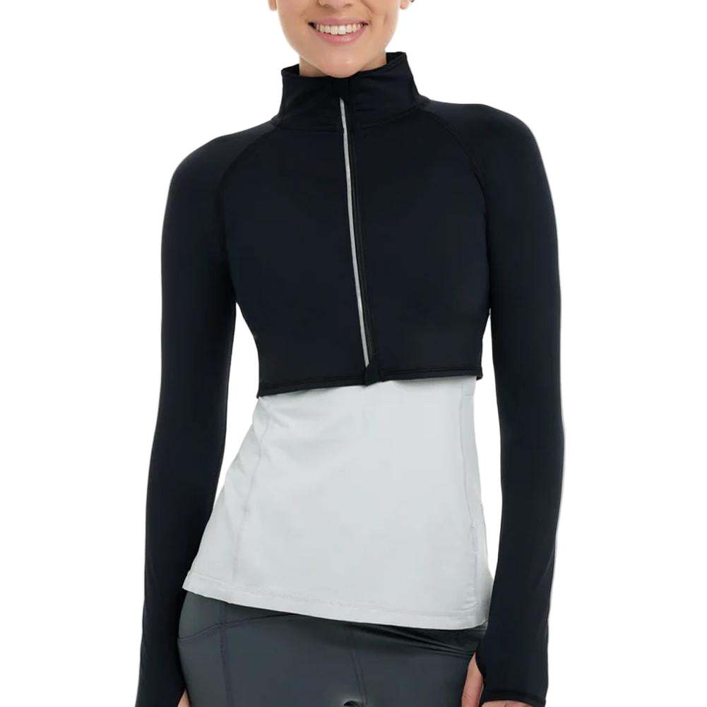 Women`s Full Zip Tennis Crop Top Apparel BloqUV
