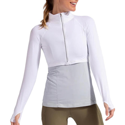 Women`s Full Zip Tennis Crop Top Apparel BloqUV
