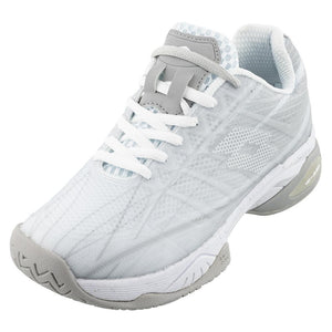 Women's Mirage 300 Speed Tennis Shoes All White and Silver Metal 2 Footwear Lotto