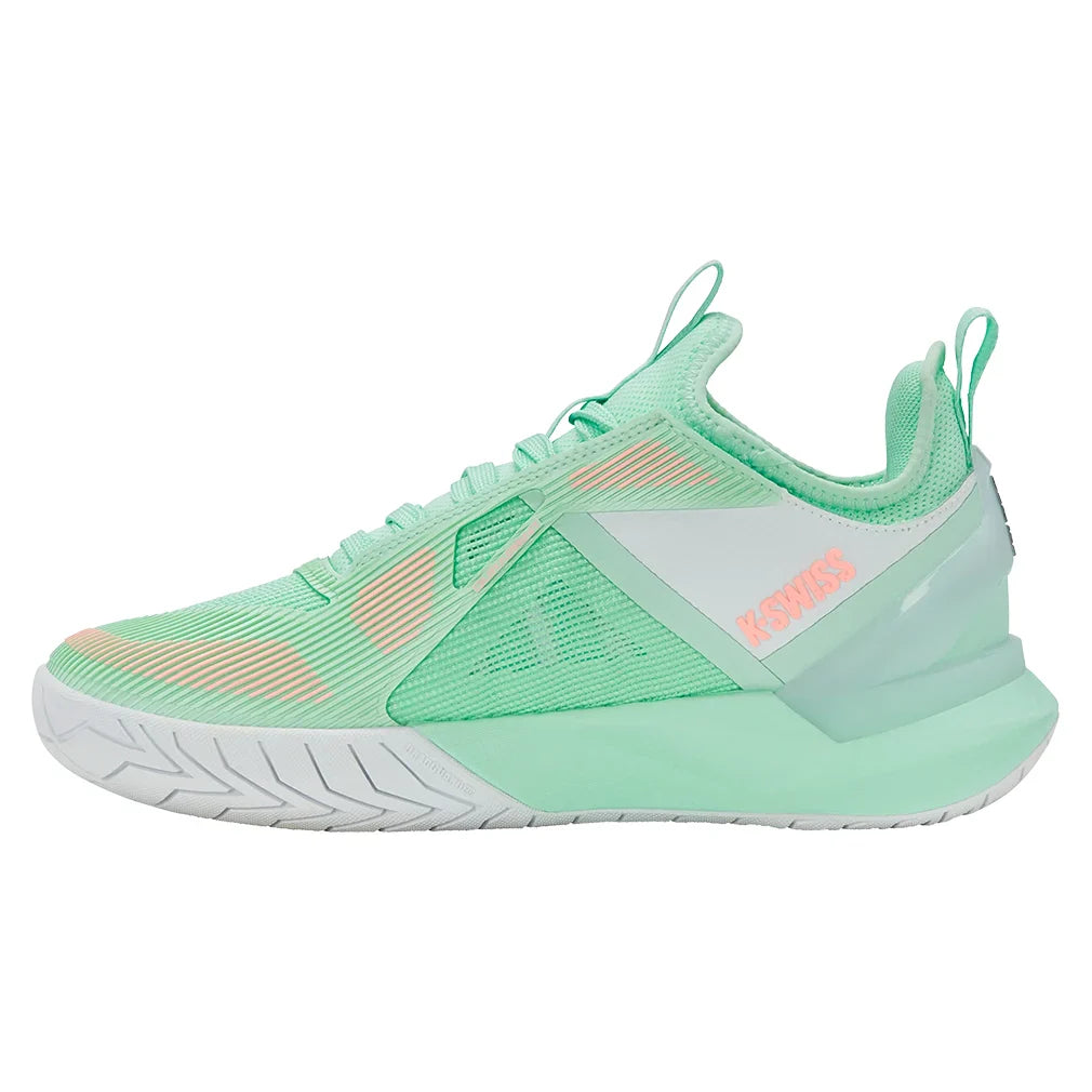 Women`s K-Frame Speed Tennis Shoes Soft Neon Mint and White Footwear K-Swiss