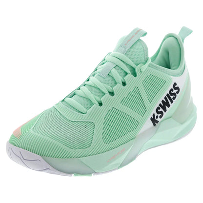 Women`s K-Frame Speed Tennis Shoes Soft Neon Mint and White Footwear K-Swiss