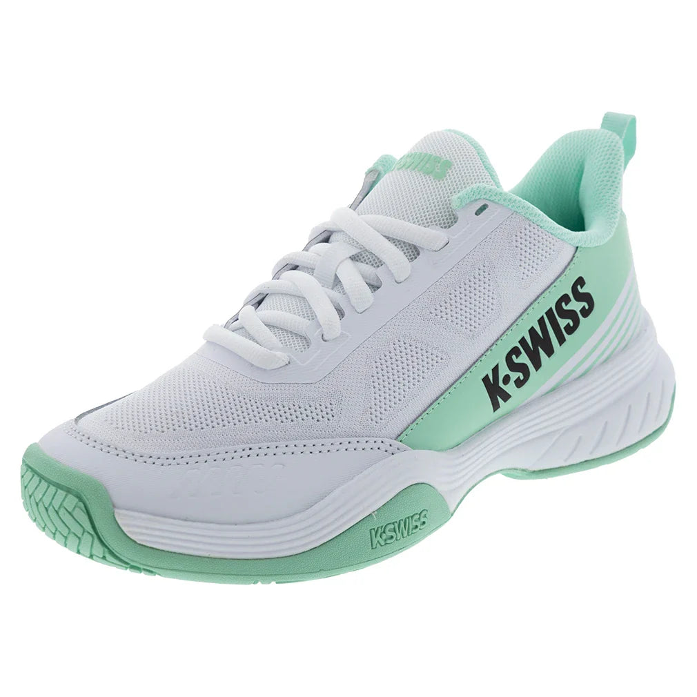 Women`s SpeedEx 2 Tennis Shoes White and Neon Mint Footwear K-Swiss