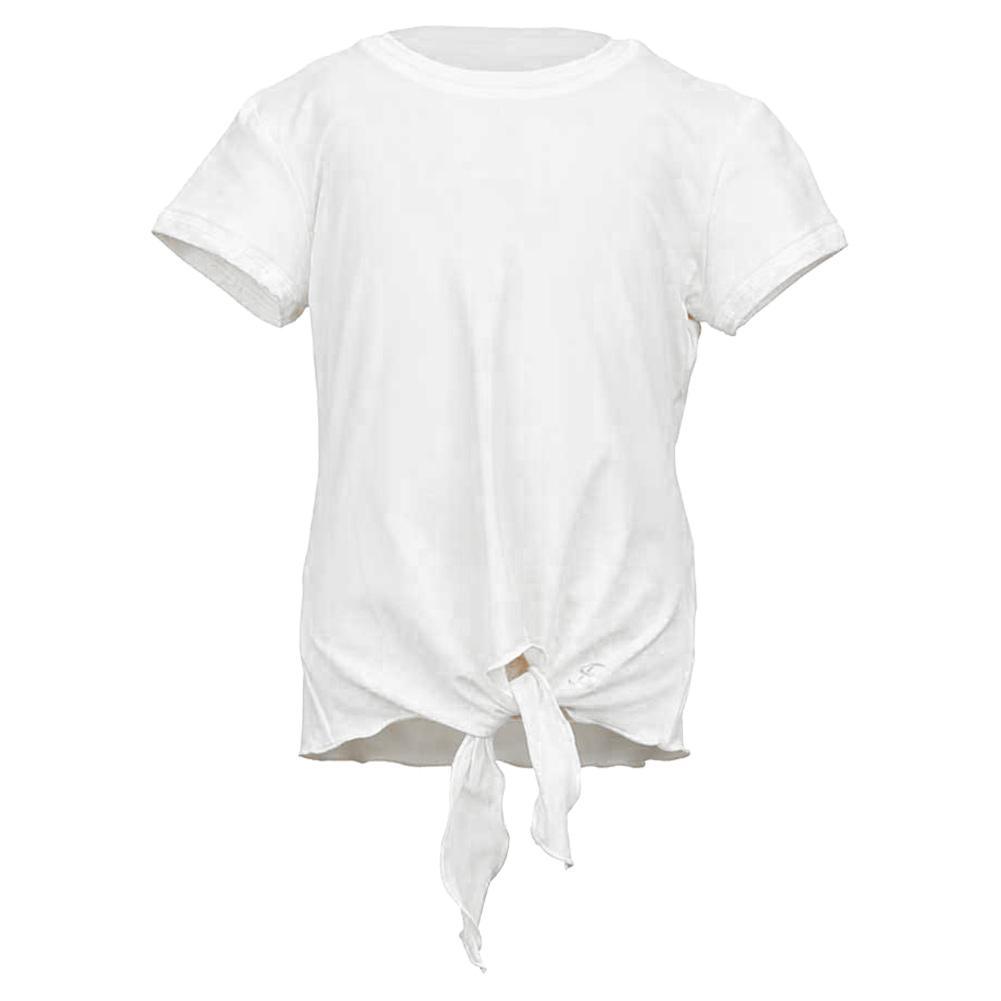 Girls' UV Colors Short Sleeve Tie Tennis Top White Apparel Sofibella