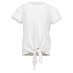 Girls' UV Colors Short Sleeve Tie Tennis Top White Apparel Sofibella