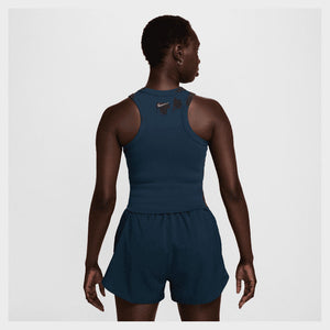 Women`s One Fitted Dri-FIT Cropped Tank Top Armory Navy Apparel Nike