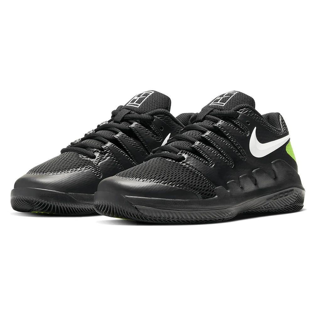 Juniors' Vapor X Tennis Shoes Black and White Footwear Nike