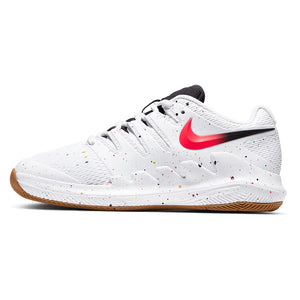 Juniors' Vapor X Tennis Shoes White and Laser Crimson Footwear Nike