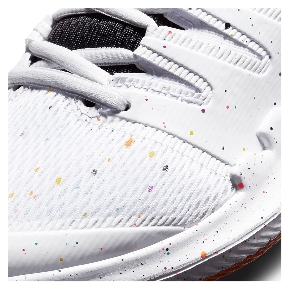 Juniors' Vapor X Tennis Shoes White and Laser Crimson Footwear Nike