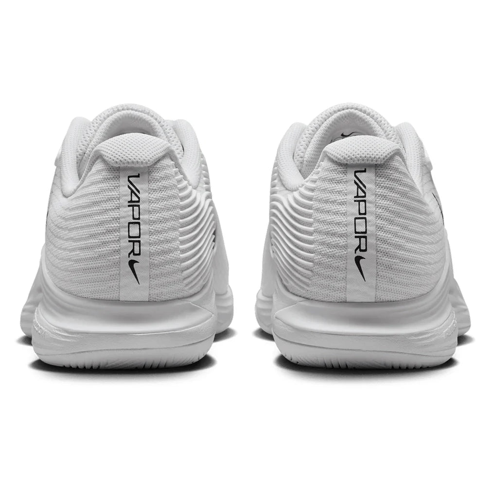 Women`s Zoom Vapor 12 Tennis Shoes White and Black Footwear Nike