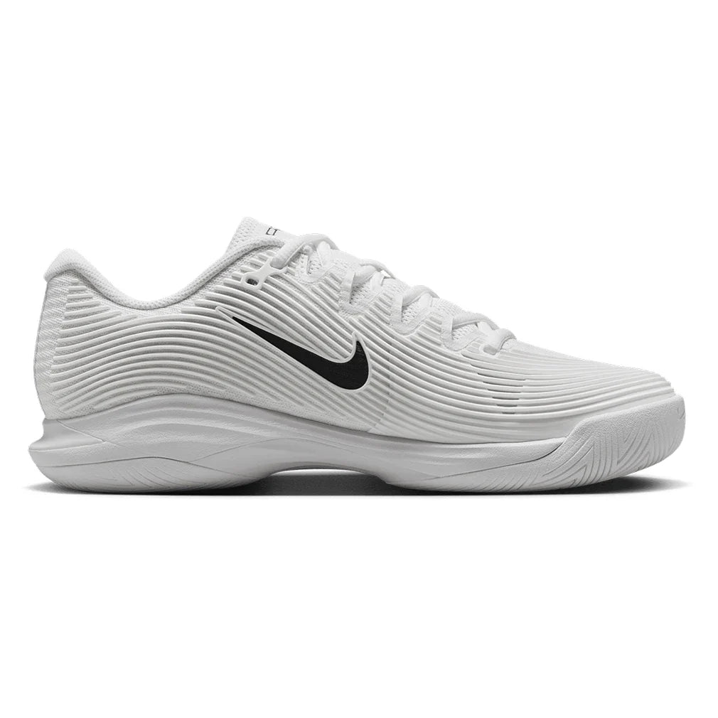 Women`s Zoom Vapor 12 Tennis Shoes White and Black Footwear Nike