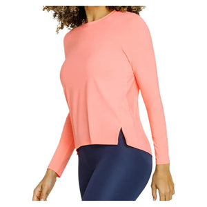 Women`s Gracen Long Sleeve Tennis Top Melon Punch Apparel Tail