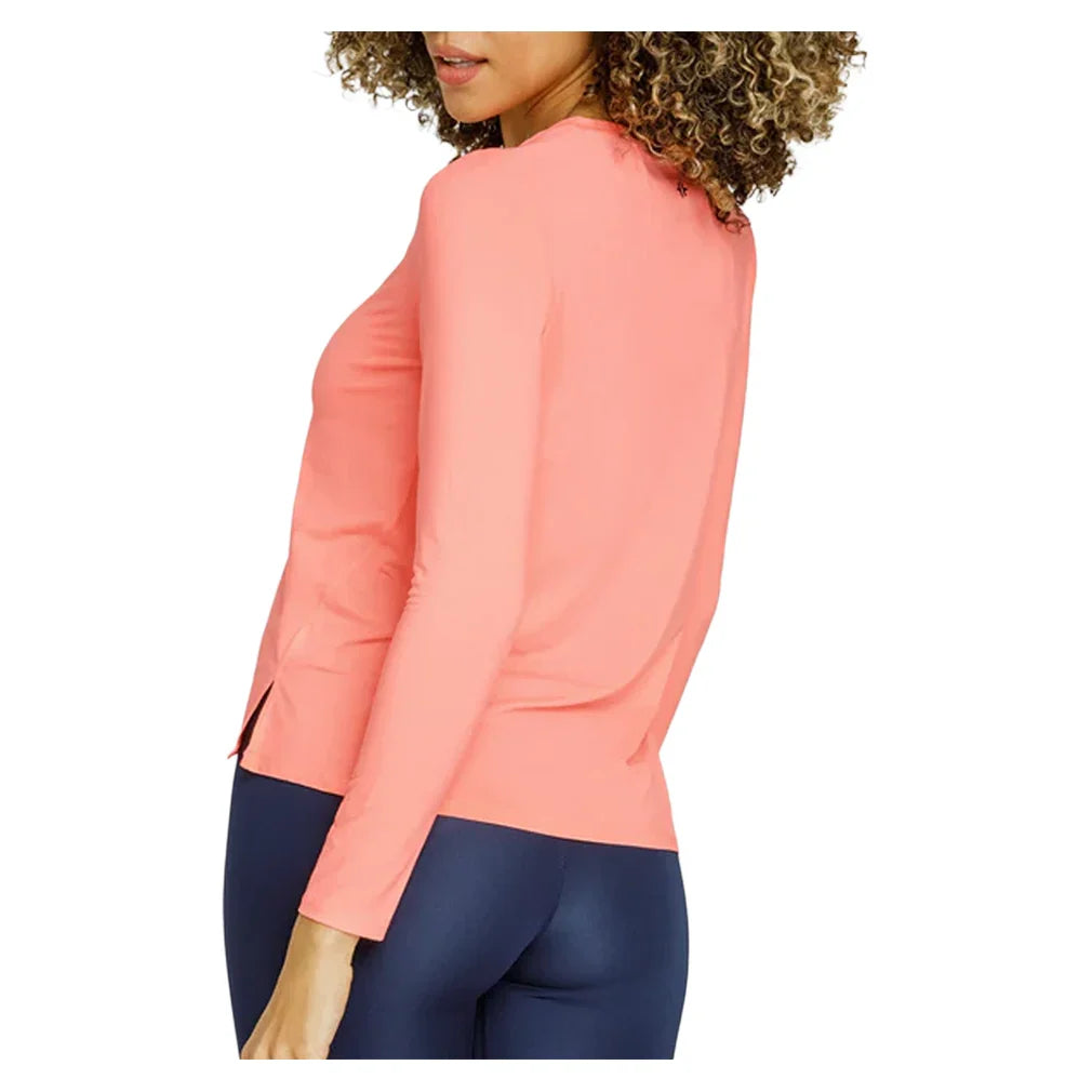 Women`s Gracen Long Sleeve Tennis Top Melon Punch Apparel Tail