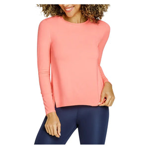 Women`s Gracen Long Sleeve Tennis Top Melon Punch Apparel Tail
