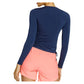 Women`s Chandra Long Sleeve Tennis Top Navy Blue Apparel Tail