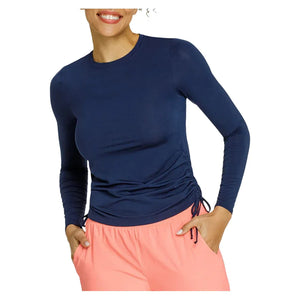 Women`s Chandra Long Sleeve Tennis Top Navy Blue Apparel Tail