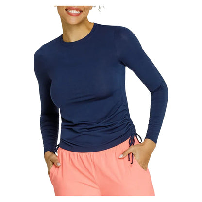 Women`s Chandra Long Sleeve Tennis Top Navy Blue Apparel Tail