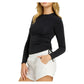 Women`s Chandra Long Sleeve Tennis Top Onyx Apparel Tail