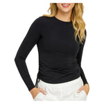 Women`s Chandra Long Sleeve Tennis Top Onyx Apparel Tail