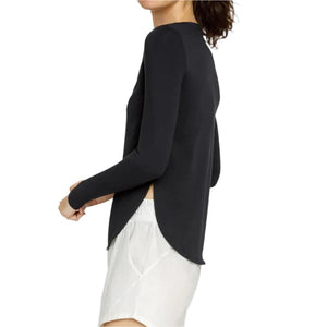 Women's Panem Long Sleeve Tennis Top Onyx Apparel Tail