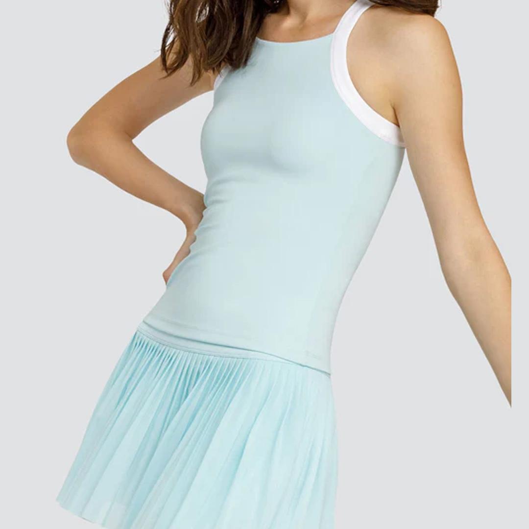 Women's Zoraya Hi-Neck Tennis Tank Blue Glow Apparel Tail