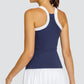 Women`s Zoraya Hi-Neck Tennis Tank Navy Blue Apparel Tail