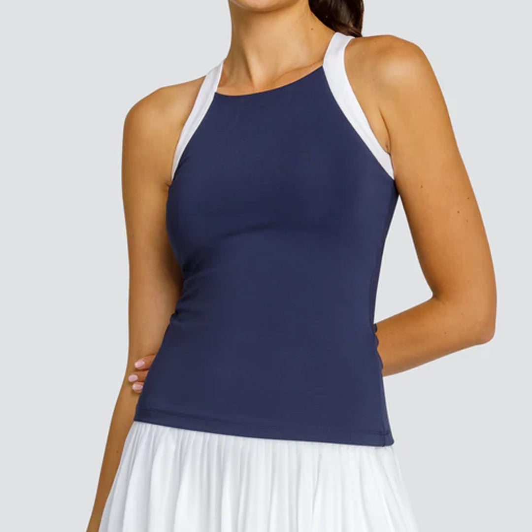 Women`s Zoraya Hi-Neck Tennis Tank Navy Blue Apparel Tail