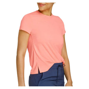 Women`s Bijou Short Sleeve Tennis Top Melon Punch Apparel Tail