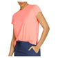 Women`s Bijou Short Sleeve Tennis Top Melon Punch Apparel Tail