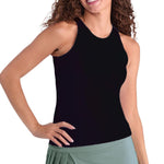 Women`s Foundation Hi-Neck Tennis Tank Onyx Apparel Tail