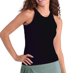 Women`s Foundation Hi-Neck Tennis Tank Onyx Apparel Tail