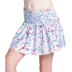 Girls` Diva Smocked Tennis Skort Multicolor Apparel Lucky In Love