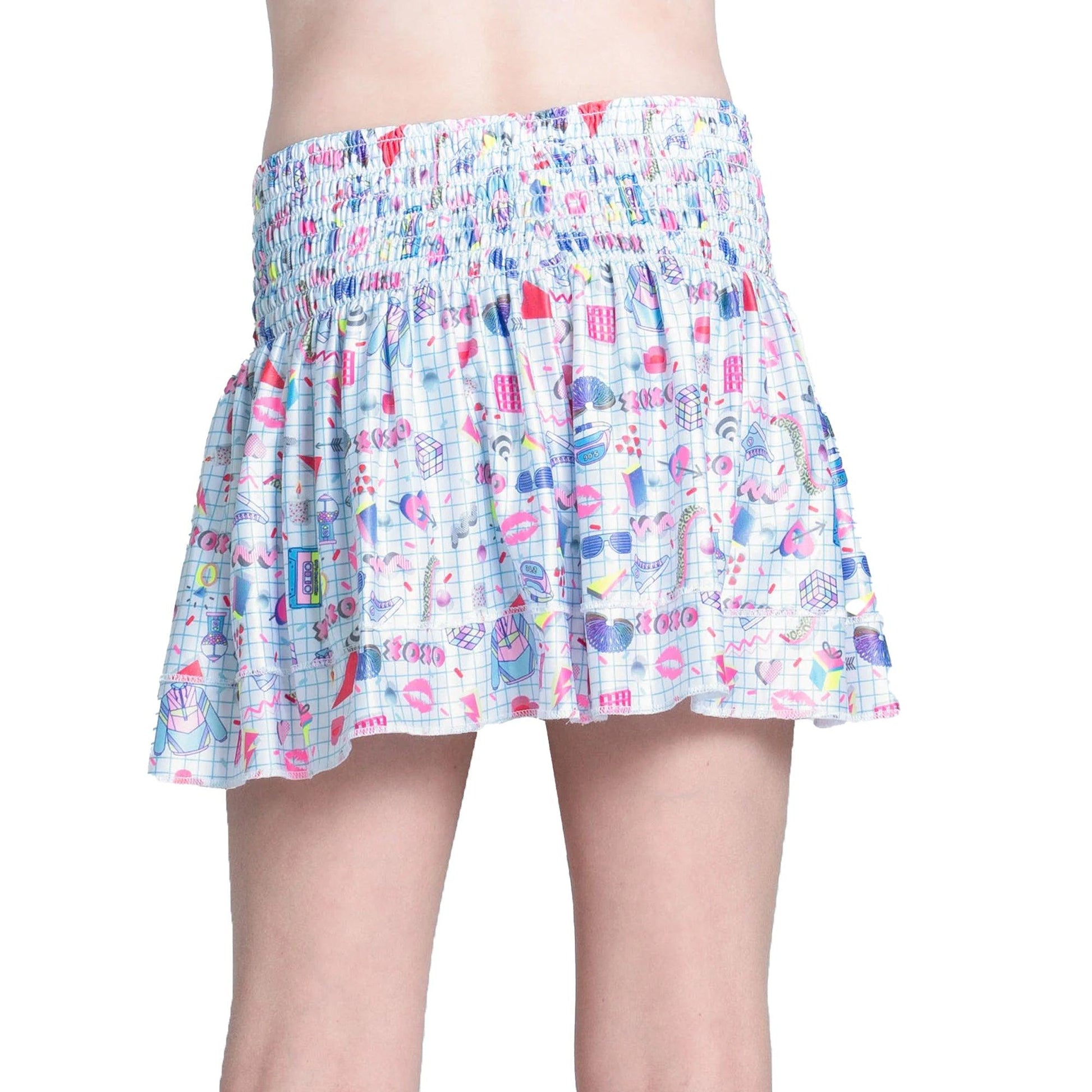 Girls` Diva Smocked Tennis Skort Multicolor Apparel Lucky In Love